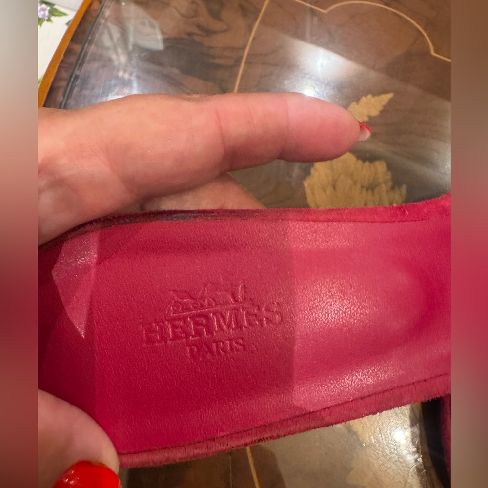 Hermes Suede women’s Slides with clear heel sz 42 USA Sz 10-10.5 - Picture 8 of 15